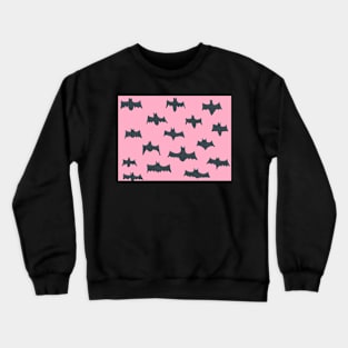 Pink and Black Halloween Bats Crewneck Sweatshirt